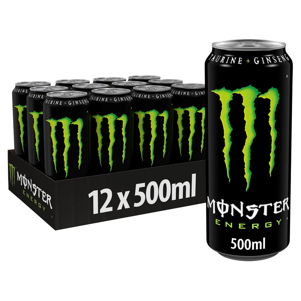 Monster Green Energy 12 x 500ml (BLACK)