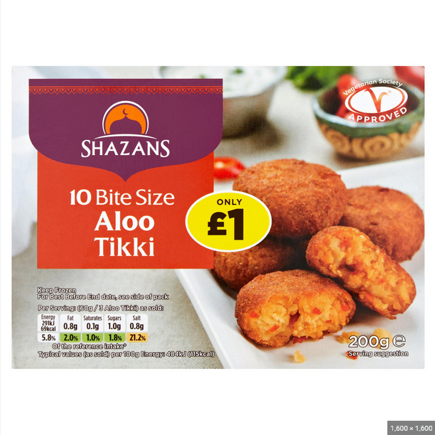 BBE Shazans Aloo Tikki x 200g (10 pieces) £1