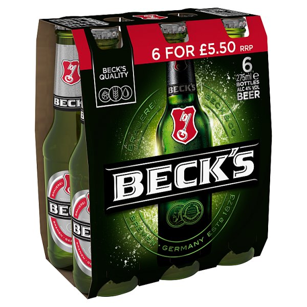 BECKS BOTTLE PM  £5.50 6 x 275ML