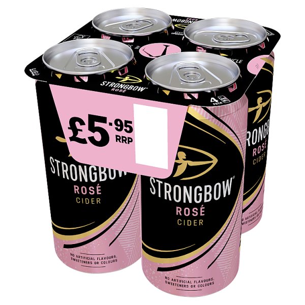 STRONGBOW ROSE CAN PM £5.95 4.5% ABV 4 x 440ML