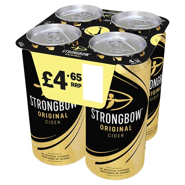 STRONGBOW CIDER CAN PM £4.65 4.5% ABV 4 x 440ML