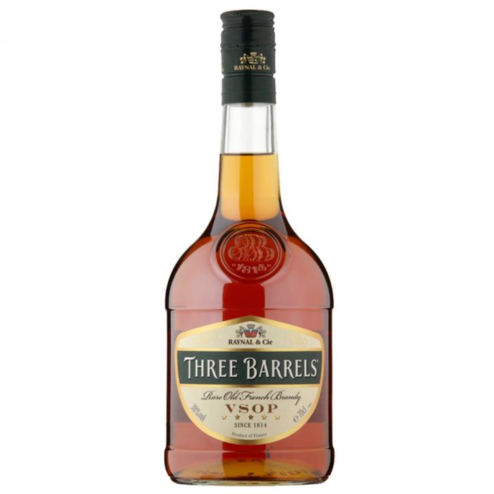 THREE BARRELS BRANDY PM  17.49 70CL