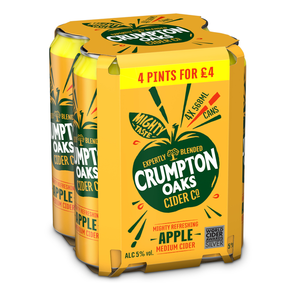 CRUMPTON OAKS CIDER PINT PM £4 4 x 568ML