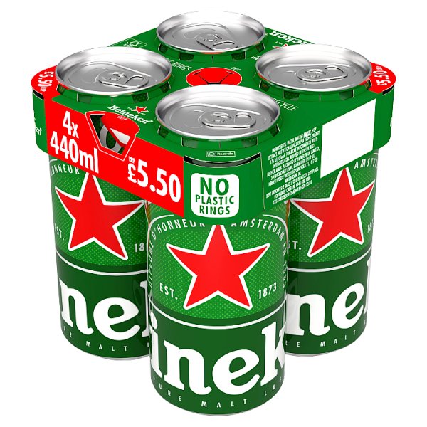 HEINEKEN CAN PM £5.50 5.0% ABV 4 x 440ML