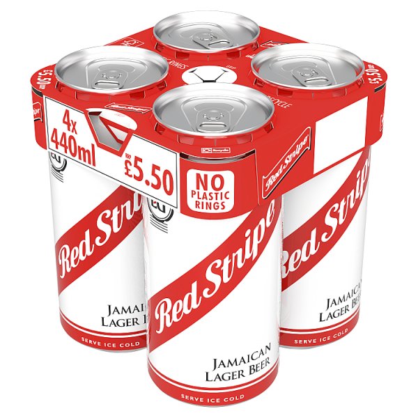 RED STRIPE CAN PM £5.50  4.7% ABV 4 x 440ML