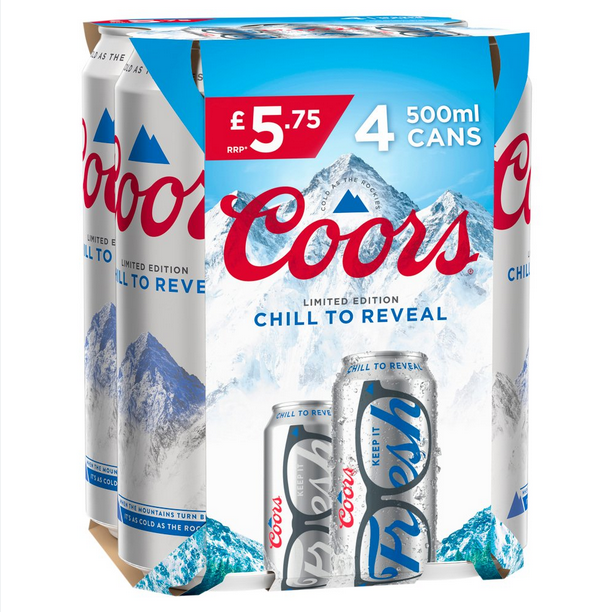 COORS CAN PM £5.75 4 x 500ML