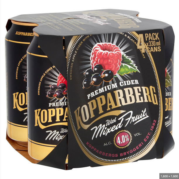 KOPPARBERG MIXED FRUIT 4 PACK CAN PM £5.69 4 x 330ML
