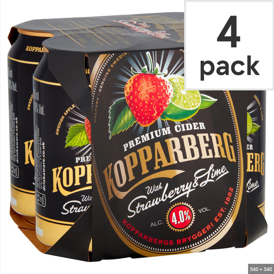 KOPPARBERG STRAWBERRY AND LIME CAN PM £5.69 4 x 330ML