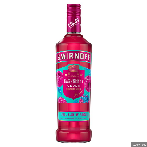 SMIRNOFF RASPBERRY CRUSH VODKA PM  16.49 70CL
