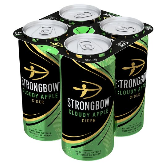STRONGBOW CLOUDY APPLE CAN 4.0% ABV 4 x 440ML