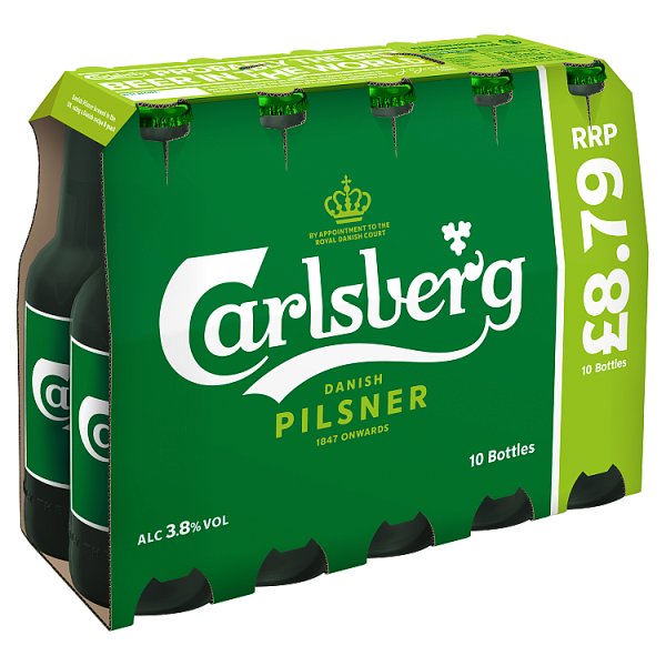 CARLSBERG BEER BOTTLES PM £8.79 10 x 330ML