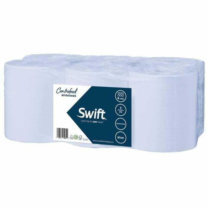 Blue Embossed Centrefeed Roll x 6 (2ply)