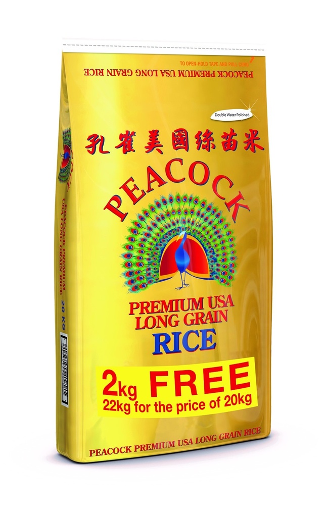 Peacock Long Grain Rice 20kg