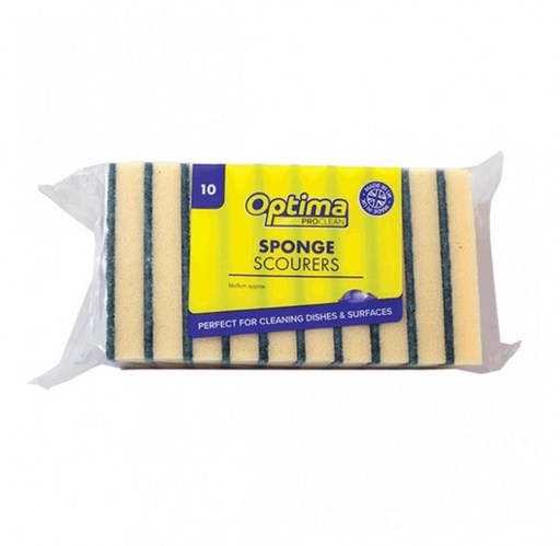 [CM129] JUMBO Yellow & Green Sponge Scourer x 10 (827.10)