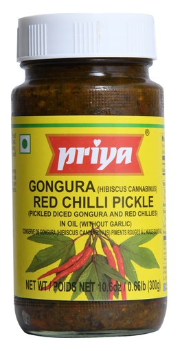 [IND140080] BBE PRIYA GONGURA+RED CHILLI PICKLE x 300 GMS