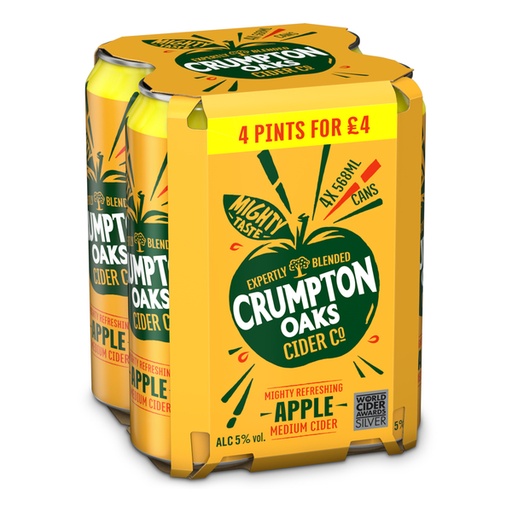 [ALC116532] CRUMPTON OAKS CIDER PINT PM £4 4 x 568ML