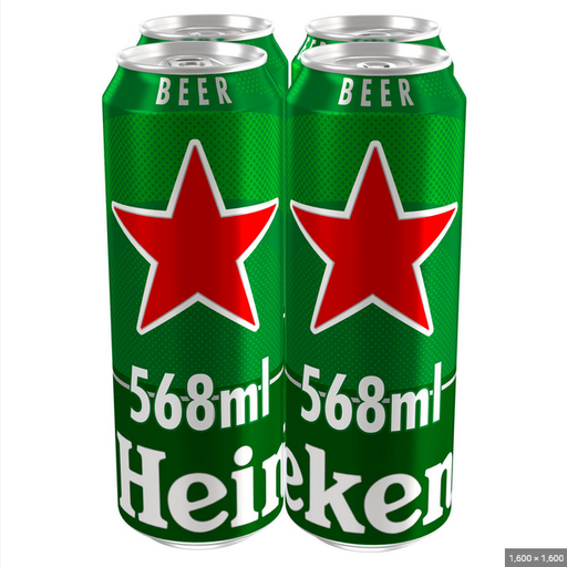 [ALC117108] HEINEKEN PINT CAN PM £6.75 5.0% ABV 4 x 568ML