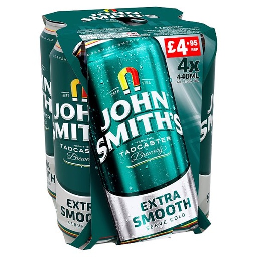 [ALC117109] JOHN SMITHS EXTRA SMOOTH CAN  4.95 3.6% ABV 4 x 440ML