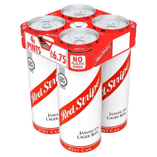 [ALC117125] RED STRIPE PINT CAN PM £6.75 4.7% ABV 4 x 568ML
