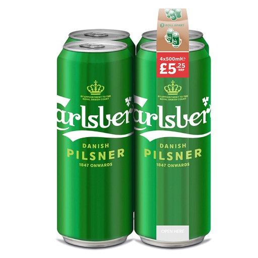 [ALC117138] CARLSBERG BEER CANS PM £5.25  4 x 500ML