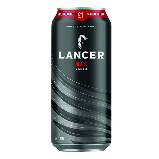 [ALC117730] LANCER BLACK CAN 7.5% PM £1 24 x 500ML
