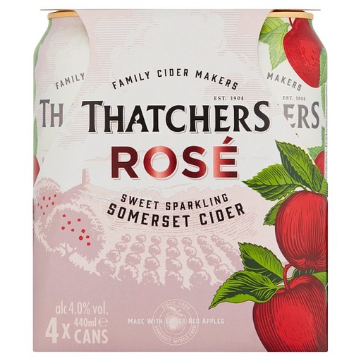 [ALC270403] THATCHERS ROSE CIDER CAN 4 x 440ML