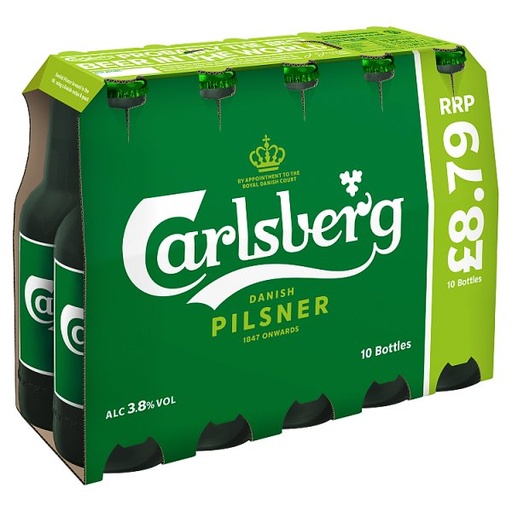 [ALC270590] CARLSBERG BEER BOTTLES PM £8.79 10 x 330ML