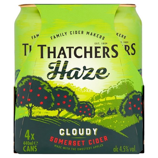 [ALC988922] THATCHERS HAZE CIDER CAN 4 x 440ML